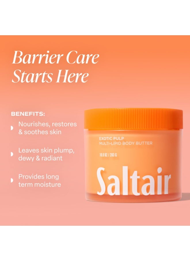 Saltair Saltair Multi-Lipid Body Butter - Rich, Nourishing Exotic Pulp Hydrating Body Cream with Ceramide Complex, Coconut Oil, Shea Butter, and Sea Buckthorn. Deep Moisturizing Dry Skin Care. 10oz Jar  - Image 4