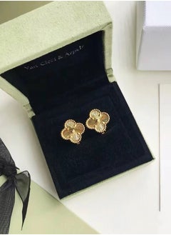 Van Women's four-leaf clover earrings in gold laser style  - Image 1
