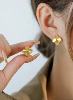 Van Women's four-leaf clover earrings in gold laser style  - Image 2