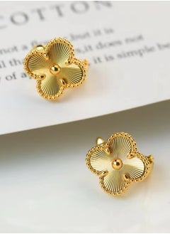 Van Women's four-leaf clover earrings in gold laser style  - Image 3