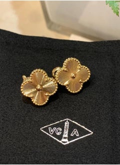 Van Women's four-leaf clover earrings in gold laser style  - Image 5