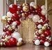 Pinbra Red White Gold Balloon Arch Double Stuffed Burgundy Red Gold Pearl White Balloon Garland Kit Wine Latex Balloons for Mosters Day Birthday Wedding Engagement Graudation Party Decorations - Image 3
