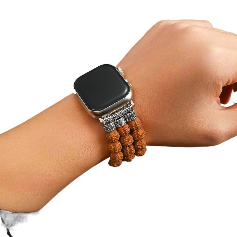 سوار ساعة ذكية سوار راتنج متوافق مع Apple Watch بملاءمة قابلة للتعديل وحزام بديل للاستخدام اليومي باللون Gold قابل للتعديل - NADI - Image 3