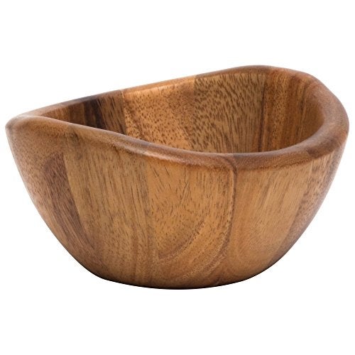 Lipper International Acacia Wave Serving Bowl for Fruits or Salads, Small, 6" Diameter x 3" Height, Set of 4 Bowls - Image 1