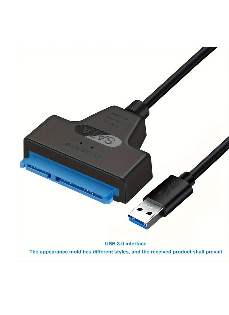 بامير كابل محول SATA إلى USB 3.0 مناسب لمحركات الأقراص الصلبة/محركات الأقراص الصلبة مقاس 2.5 بوصة، ومحول محول محرك الأقراص الصلبة USB إلى SATA III، (أسود) مناسب لمحركات الأقراص الصلبة HDD SSD مقاس 2.5 بوصة (متوافقة مع UASP)، بيانات مسطحة من ذكر إلى ذكر سلك نقل، مع مصدر طاقة تيار مستمر لأجهزة الكمبيوتر المحمول/سطح المكتب SSD/HDD  - Image 3