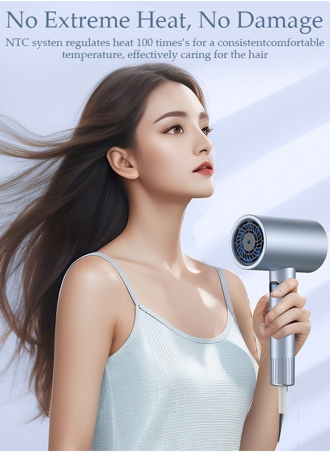DUNISO Ionic Hair Dryer with LED Display, 3 speeds Fast Drying Low Noise Blow Dryer with 1 Concentrator Nozzle 1 Hair dryer holder for Home Salon Travel  - Image 3