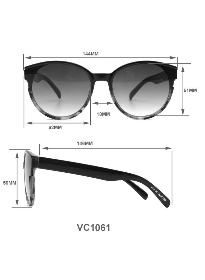 فينس كاموتو نظارة شمسية نسائية دائرية بتصميم عين القطة، لون سلحفاة، مقاس 62 مم - Image 2