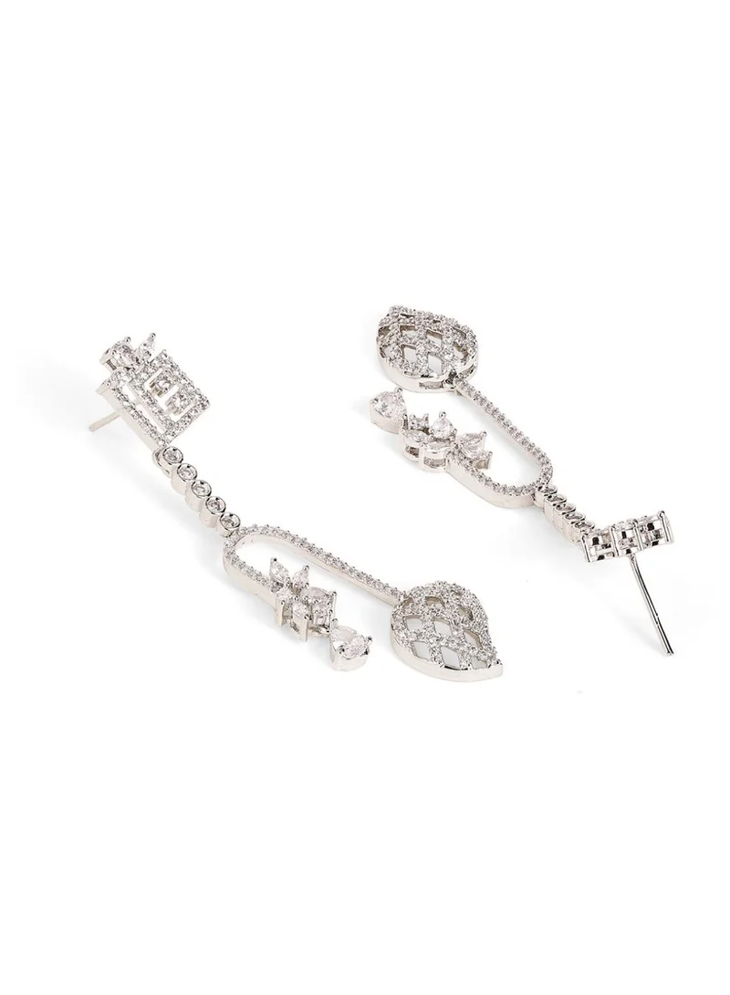 Priyaasi Stone Studded Contemporary Drop Earrings