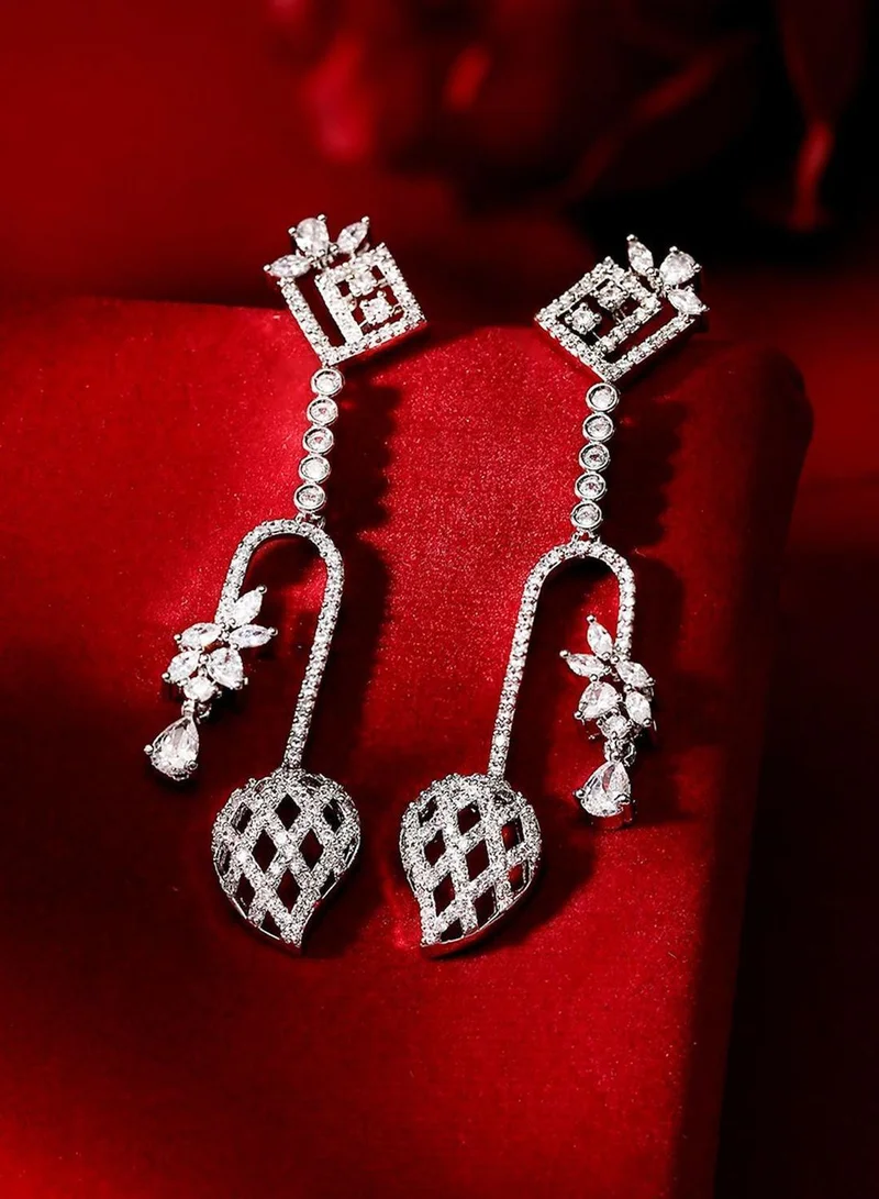 Priyaasi Stone Studded Contemporary Drop Earrings
