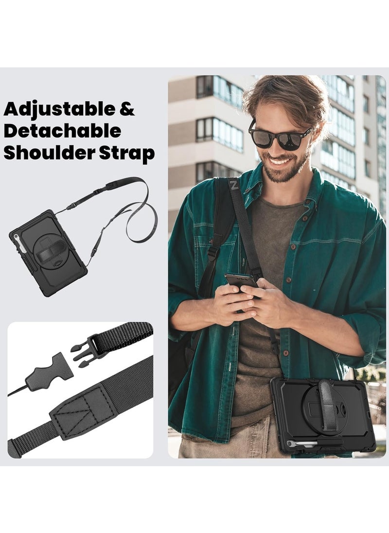 General - Case Compatible with Samsung Galaxy Tab S10 FE Plus 13.1-inch 2025 Model (SM-X620/X626B), Shockproof Cover with 360-degree Rotating Hand Strap/Cradle/Shoulder Strap - Image 1