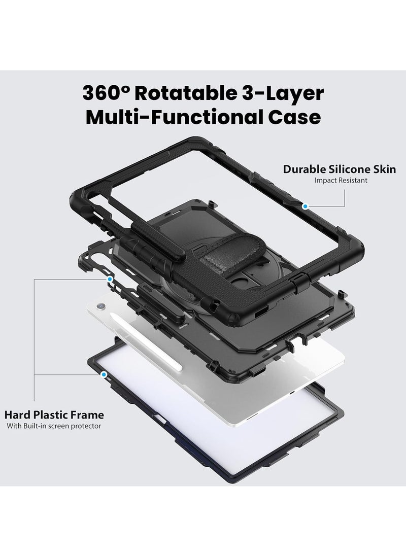 General - Case Compatible with Samsung Galaxy Tab S10 FE Plus 13.1-inch 2025 Model (SM-X620/X626B), Shockproof Cover with 360-degree Rotating Hand Strap/Cradle/Shoulder Strap - Image 1