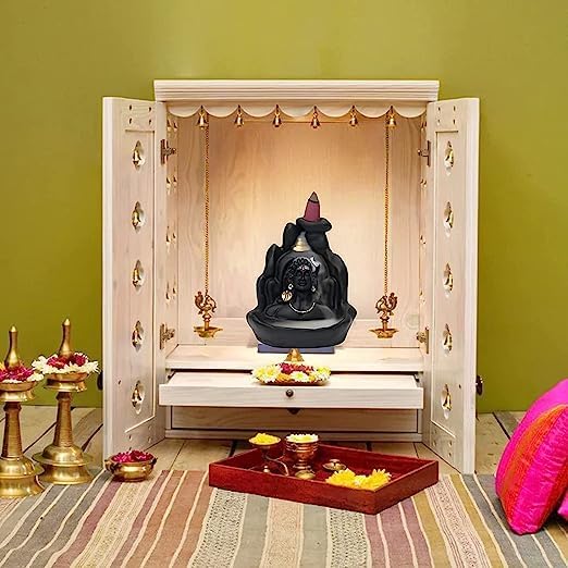 M.S TRADERS Metal Mahadev Shiv Ji Adiyogi Backflow Incense Burner Lord Shiva Backflow Incense Burner Waterfall Smoke Fountain For Home Decor With Free Of 10 Backflow Cones/Dhoop, Black - Image 4