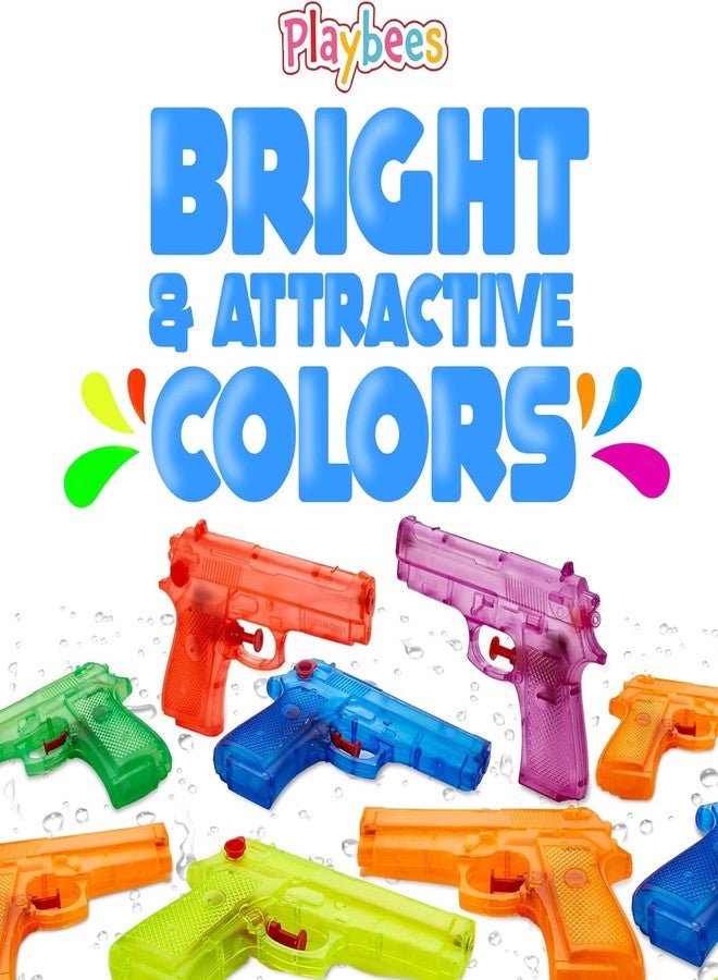 Playbees مسدسات مائية - 6 بوصات - ألوان متنوعة - ألعاب رش الماء الصيفية لحمامات السباحة والشواطئ، لعبة قتال مائي، ألعاب حفلات الشاطئ للأولاد والبنات والكبار - عبوة من 12 قطعة - Image 4