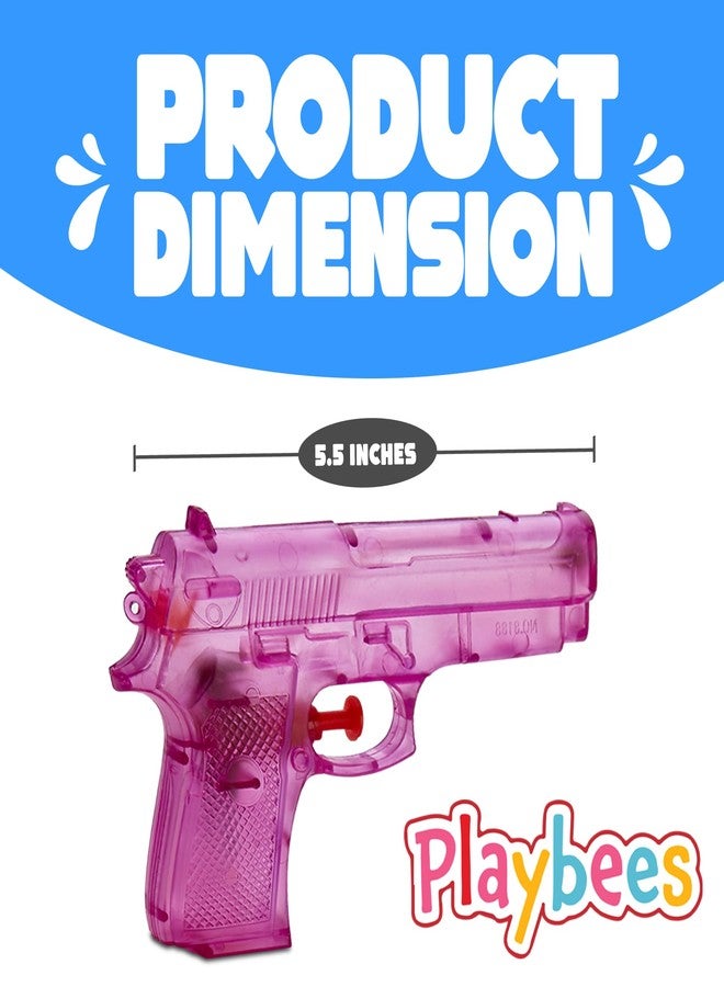 Playbees مسدسات مائية - 6 بوصات - ألوان متنوعة - ألعاب رش الماء الصيفية لحمامات السباحة والشواطئ، لعبة قتال مائي، ألعاب حفلات الشاطئ للأولاد والبنات والكبار - عبوة من 12 قطعة - Image 2