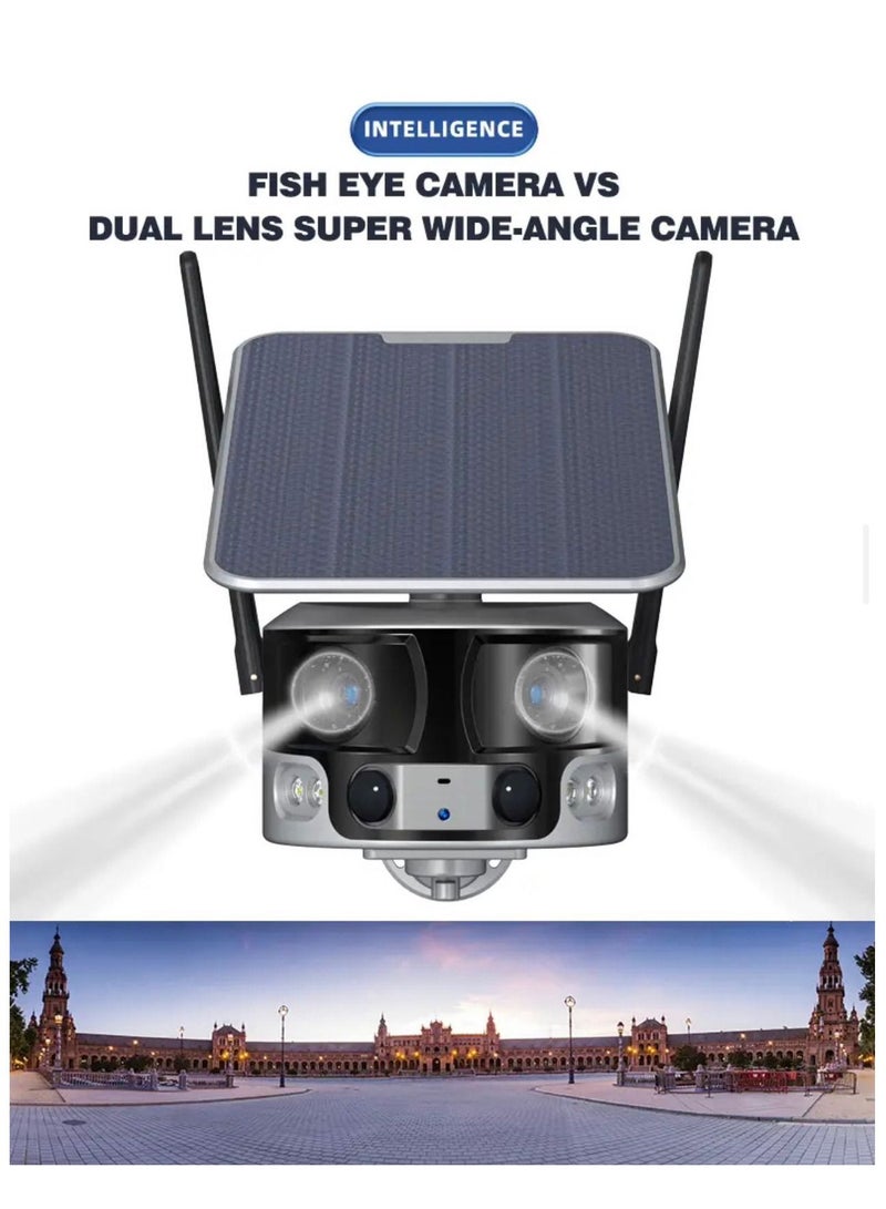 CRONY Y6 4G-4K-8MP-4X 180°Wide Angle   Dual Lens 4K Solar Camera Ultra HD 4GBattery Camera with 6W Solar Panel - Image 4