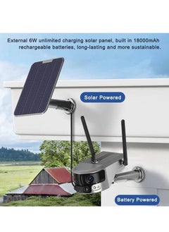 Crony CRONY Y6 4G-4K-8MP-4X 180°Wide Angle   Dual Lens 4K Solar Camera Ultra HD 4GBattery Camera with 6W Solar Panel  - Image 3