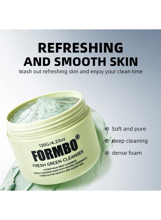 FORMBO Fresh Green Cleanser, Hydrating Deep Cleansing Cream with Natural Ingredients for Smooth & Glossy Skin 120G - Image 5