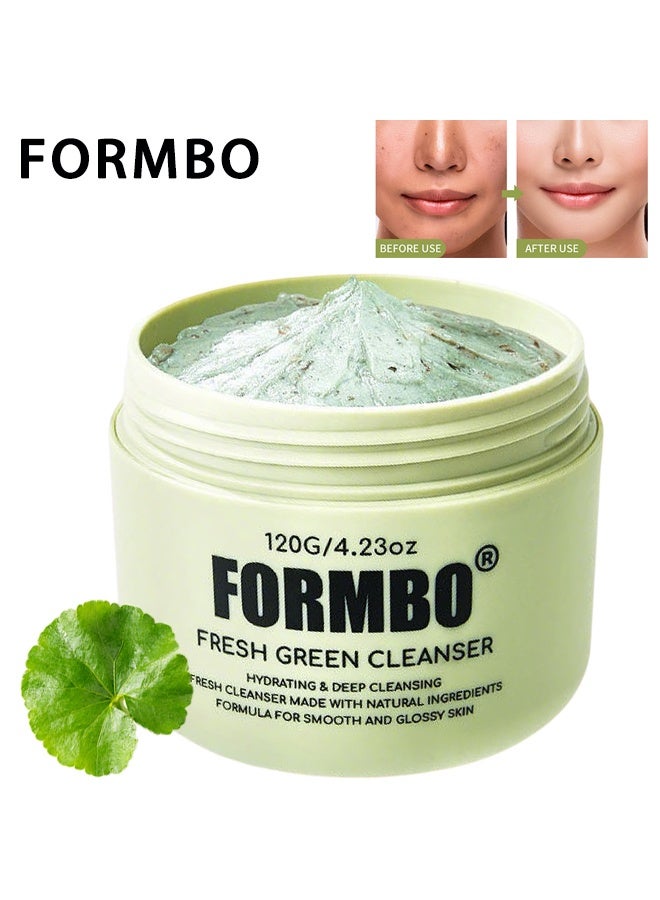 FORMBO Fresh Green Cleanser, Hydrating Deep Cleansing Cream with Natural Ingredients for Smooth & Glossy Skin 120G - Image 1