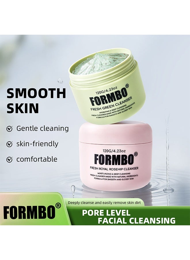 FORMBO Fresh Green Cleanser, Hydrating Deep Cleansing Cream with Natural Ingredients for Smooth & Glossy Skin 120G - Image 4