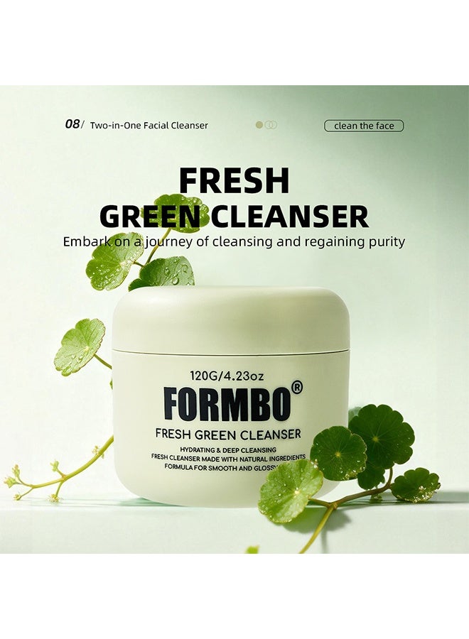 FORMBO Fresh Green Cleanser, Hydrating Deep Cleansing Cream with Natural Ingredients for Smooth & Glossy Skin 120G - Image 2