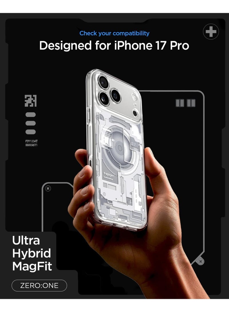 Spigen Ultra Hybrid MagFit iPhone 17 PRO Case Cover with MagSafe (2025) - Zero One White - Image 2