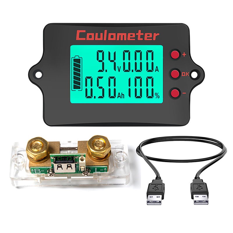 عداد الطاقة الرقمي مع كابل بيانات بطول 2 متر، أميتر 100 أمبير بشاشة LCD، فولتميتر، ومراقب الطاقة - Image 2