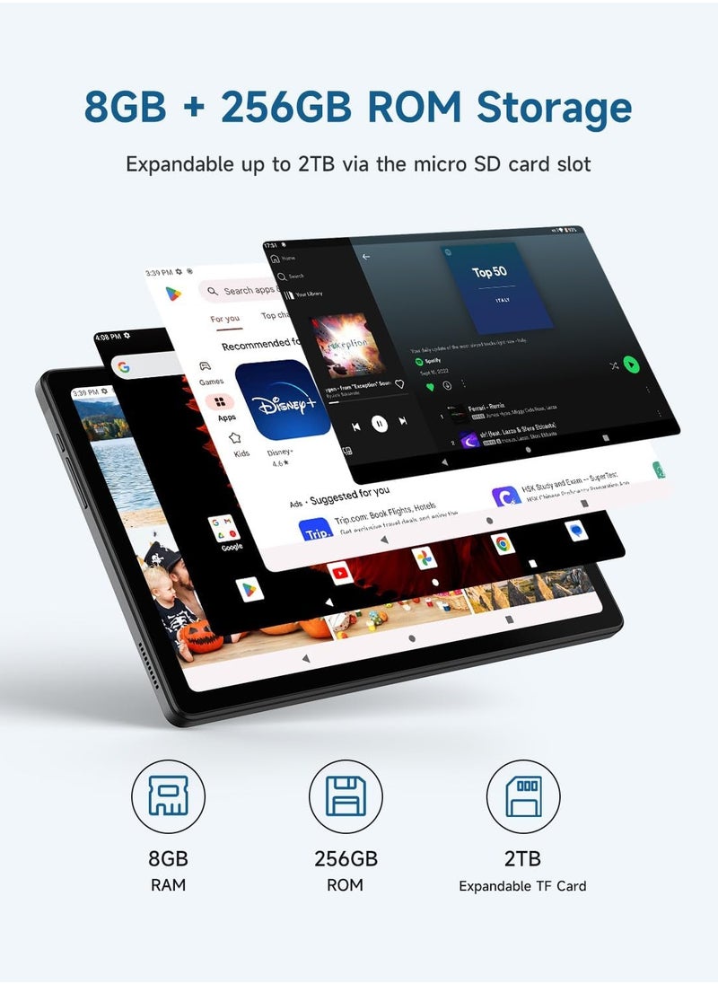 ألدو كيوب ألدوكيوب أي بلاي 50 برو ماكس 10.4 بوصة جهاز لوحي بدقة 2K ذاكرة وصول عشوائي بسعة 8 جيجابايت وذاكرة داخلية بسعة 256 جيجابايت يعمل بنظام Android 12 مع بطارية 6000 مللي أمبير ومعالج Helio G99 ودعم الاتصال  - Image 5