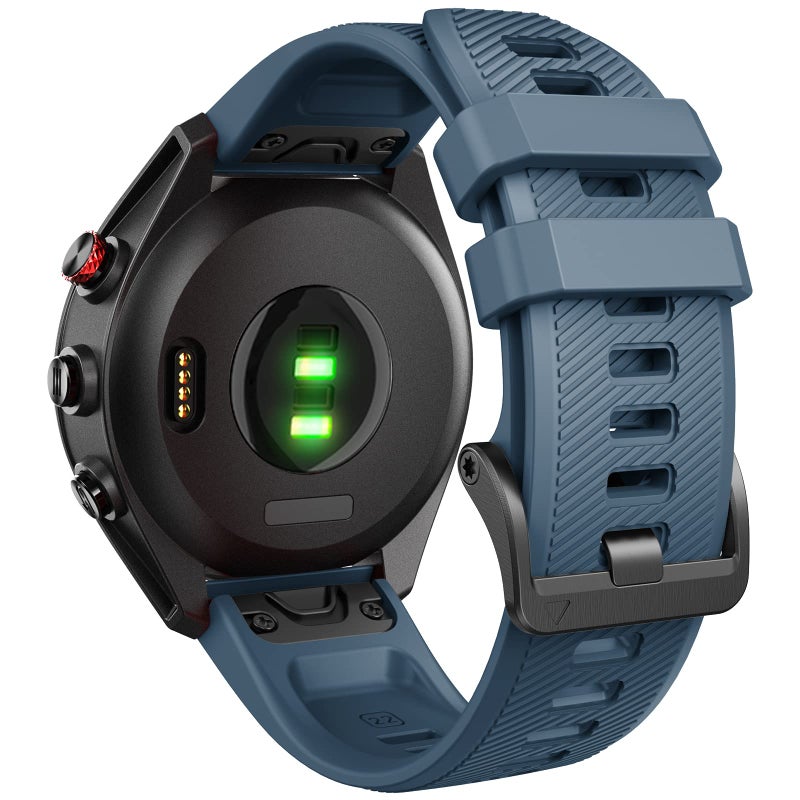 ANCOOL حزام ANCOOL لساعات Garmin S62/Forerunner 945/955 حزام سيليكون 22 مم لـ Fenix 8 Fenix E 47 مم/Fenix 7/6/5 بدائل لحزام Fenix 6 pro/7 pro/Epix (Slate) - Image 1