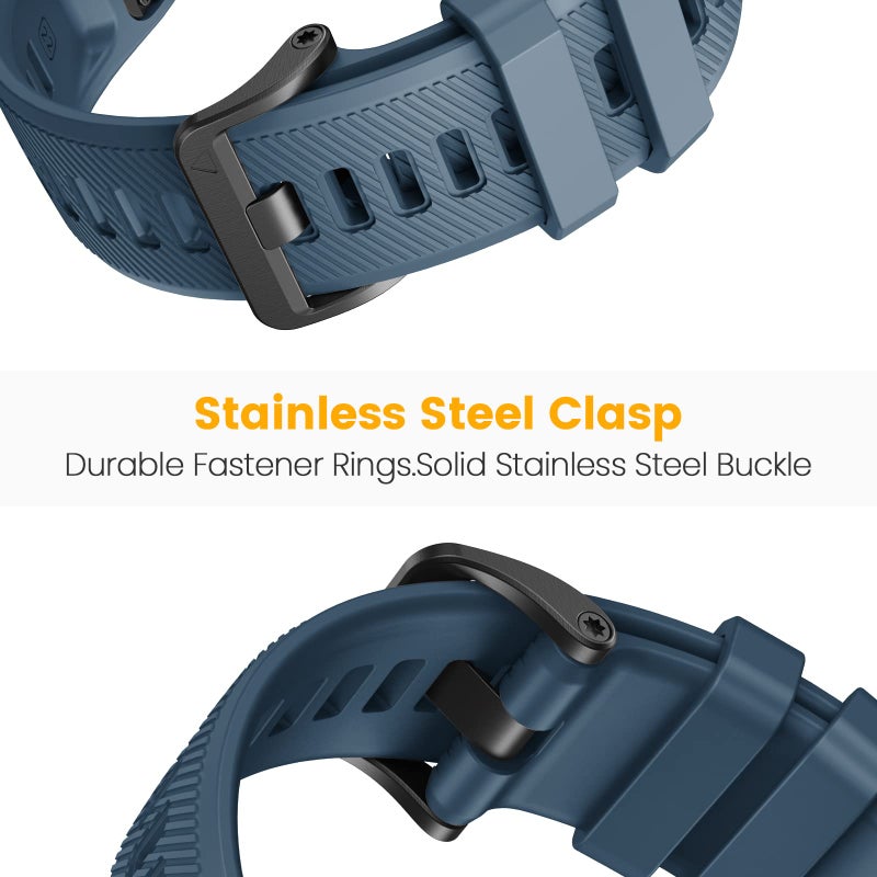 ANCOOL حزام ANCOOL لساعات Garmin S62/Forerunner 945/955 حزام سيليكون 22 مم لـ Fenix 8 Fenix E 47 مم/Fenix 7/6/5 بدائل لحزام Fenix 6 pro/7 pro/Epix (Slate) - Image 4