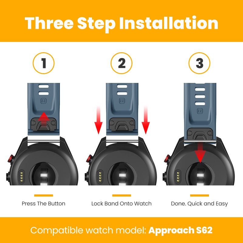 ANCOOL حزام ANCOOL لساعات Garmin S62/Forerunner 945/955 حزام سيليكون 22 مم لـ Fenix 8 Fenix E 47 مم/Fenix 7/6/5 بدائل لحزام Fenix 6 pro/7 pro/Epix (Slate) - Image 5