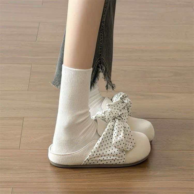 Women's Closed Toe Slide Sandals with Bow Detail - Image 2