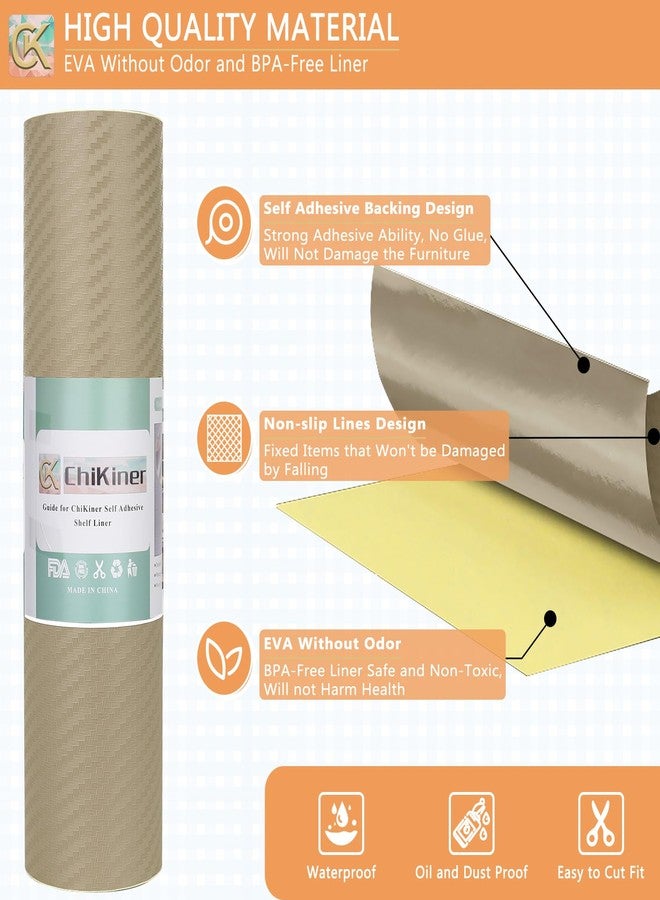 ChiKiner Self-Adhesive Shelf Liner Kitchen Liner, Waterproof Backed Paper Easy Peel and Stick Contact Liner without Residue for Decor Your Desk Surface, Kitchen Countertops - Dark Khaki, 11.8 x 118.1 inches - Image 2