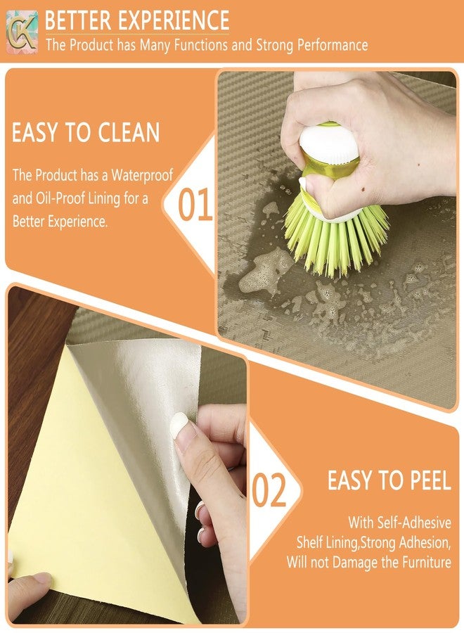 ChiKiner Self-Adhesive Shelf Liner Kitchen Liner, Waterproof Backed Paper Easy Peel and Stick Contact Liner without Residue for Decor Your Desk Surface, Kitchen Countertops - Dark Khaki, 11.8 x 118.1 inches - Image 3