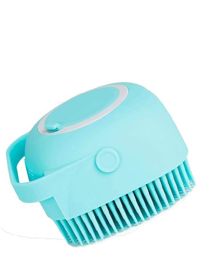 فرشاة استحمام للعناية بالحيوانات الأليفة مع حاوية شامبو للكلاب والقطط والاستحمام والعناية بالحيوانات الأليفة وفرشاة تدليك من السيليكون المطاطي الناعم ومشط وأداة استحمام - Image 1