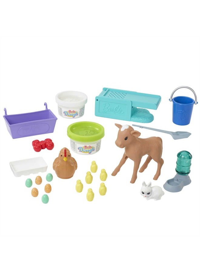 Barbie Hatch & Gather Egg Farm, Doll, Petite Brunette, Chicken Stand, Dough, Mold, Animals & More, Great Gift for Ages 4 Years Old & Up - Image 3