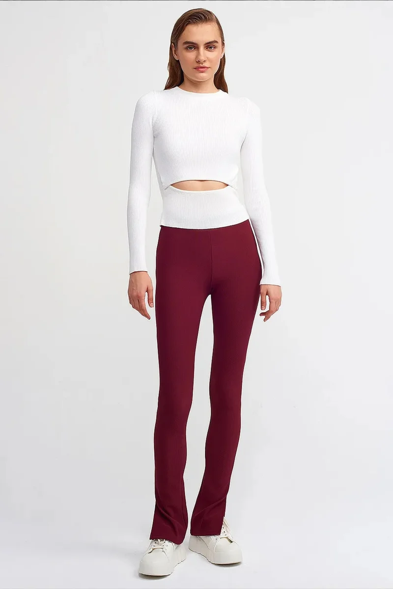 DILVIN High-waist Flare Leggings With Slit