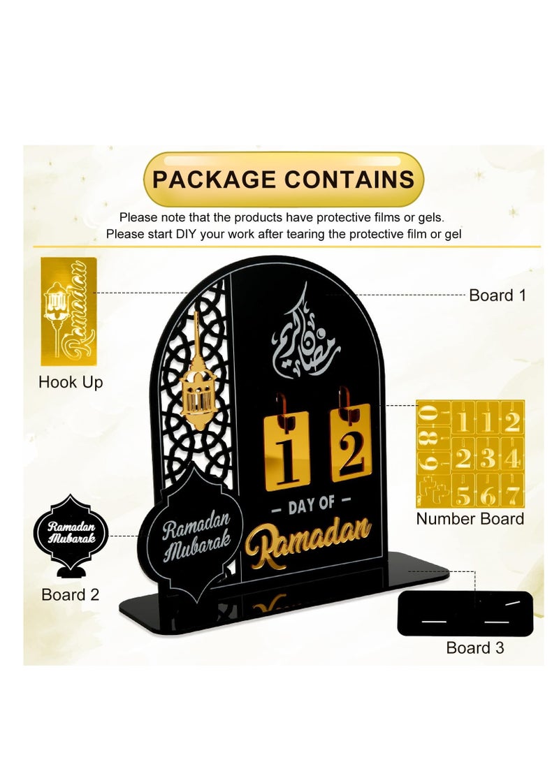 تقويم رمضان - ديكورات رمضان للمنزل تقويم العد التنازلي لرمضان DIY ديكورات رمضان المبارك تقويم رمضان 2025 ديكورات عيد مبارك ديكور طاولة رمضان - Image 3
