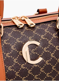 Le Confort Women Solid Bowler Bag with Detachable Strap and Zip Closure  - Image 4