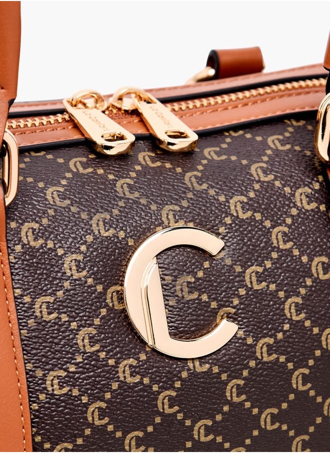Le Confort Women Solid Bowler Bag with Detachable Strap and Zip Closure  - Image 4