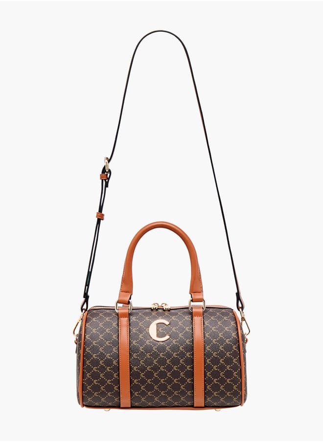 Le Confort Women Solid Bowler Bag with Detachable Strap and Zip Closure  - Image 2