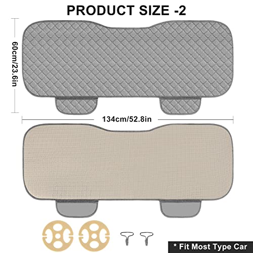 surpassme أغطية مقاعد السيارة من سورباسمي - أغطية مقاعد عالمية لملحقات السيارة مع جيوب تخزين، أغطية مقاعد أمامية وخلفية للسيارات، SUV، شاحنة، وفان (رمادي) - Image 4