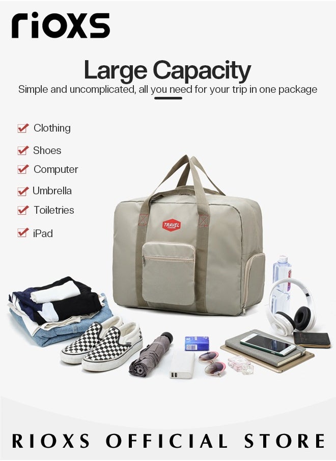 RIOXS - Duffel Bag,Gym Bag With Shoes Compartment,Foldable Travel Bag With Waterproof Pocket For Wet Towels,Portable Fitness Bag For Men And Women, Outdoor Sports Duffel Bag,Weekender Tote,Overnight Bag - Image 1