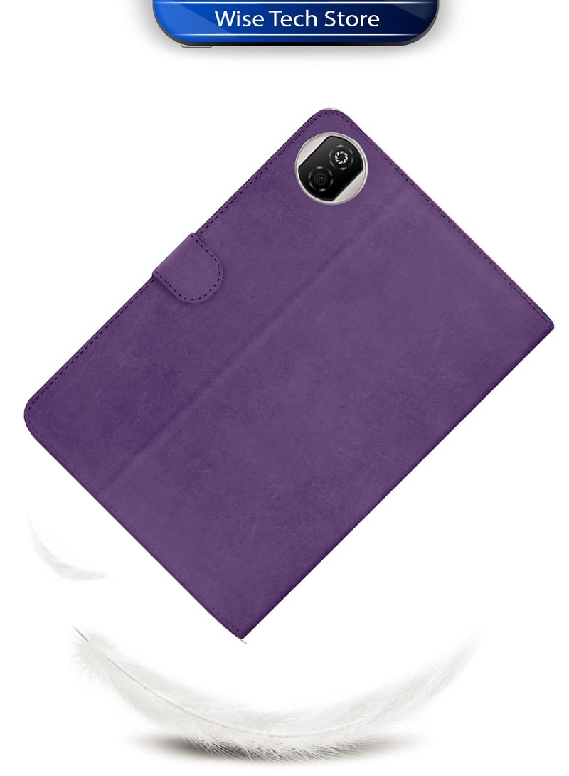 Wtech Honor Pad X7 2025 (8.7 inches) WTech PU Leather Magnetic Closure Flip Case Cover (TCFPSR) - Eggplant Purple - Image 2
