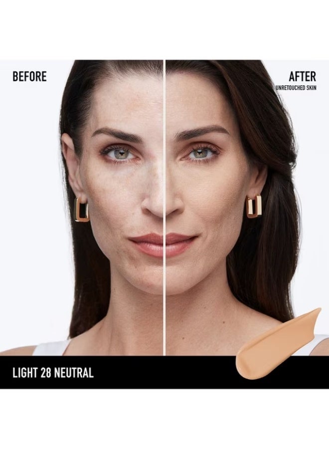 كريم أساس سائل غير لامع من bareMinerals BAREPRO يدوم 24 ساعة، لون معدني فاتح 28 محايد، عامل حماية من الشمس 20، 30 مل - Image 2
