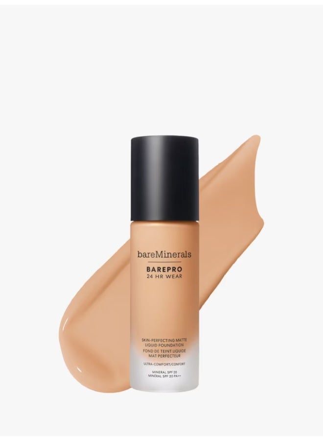 كريم أساس سائل غير لامع من bareMinerals BAREPRO يدوم 24 ساعة، لون معدني فاتح 28 محايد، عامل حماية من الشمس 20، 30 مل - Image 1