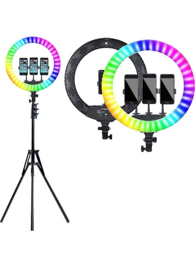 شوبي 18inch MJ45 RGB LED Ring Light with Multi Color Mode Dimmable Lighting Kit with Stand for Camera Photo Studio LED Lighting Portrait YouTube Video Shooting 
