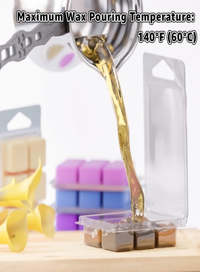 JMIATRY 150 Packs Wax Melt Containers 6 Cavity Square Plastic Wax Melt Molds Clamshells for Waxs Melts Clear Waxs Melts Clamshells, Empty Candle Melt-Molds - Image 2