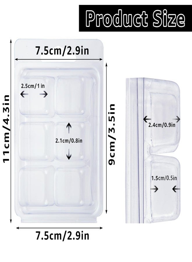 JMIATRY 150 Packs Wax Melt Containers 6 Cavity Square Plastic Wax Melt Molds Clamshells for Waxs Melts Clear Waxs Melts Clamshells, Empty Candle Melt-Molds - Image 4