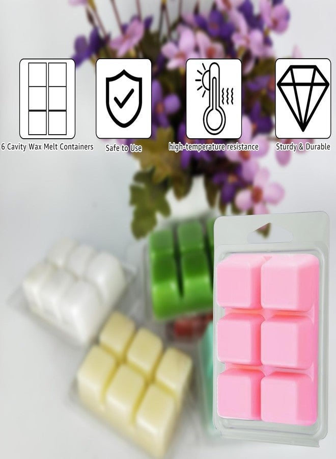 JMIATRY 150 Packs Wax Melt Containers 6 Cavity Square Plastic Wax Melt Molds Clamshells for Waxs Melts Clear Waxs Melts Clamshells, Empty Candle Melt-Molds - Image 3