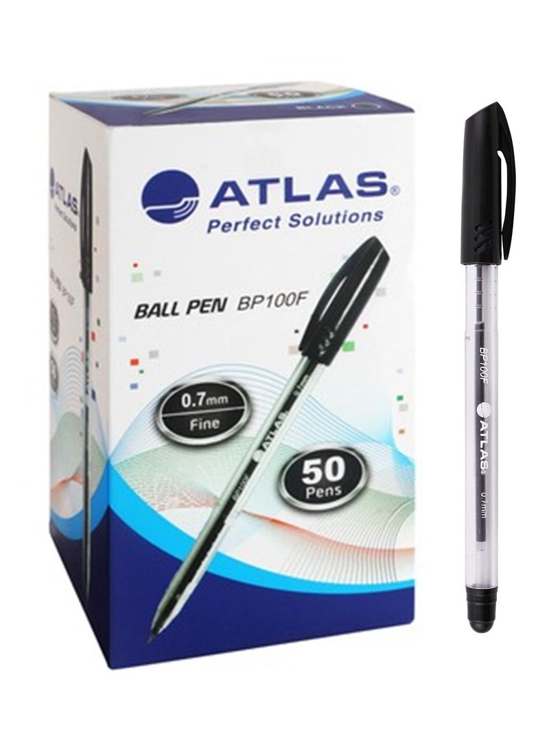 ATLAS 50-Piece Ballpoint Pen 0.7mm Tip Black Ink - Image 1